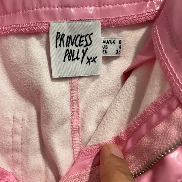 Princess Polly Pink Faux Leather Pants Sz. 4 - Picture 5 of 7